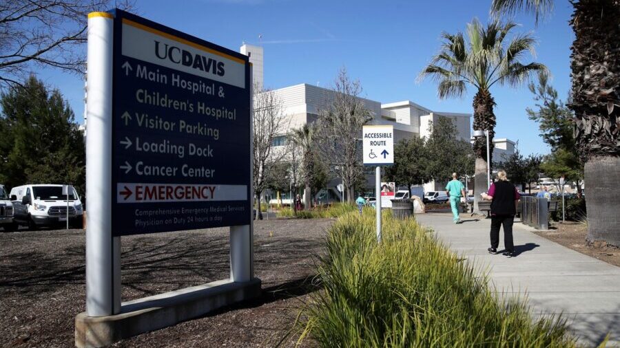 A view of UC Davis Medical Center in Sacramento, California, in February 2020. (Justin Sullivan, Ge...