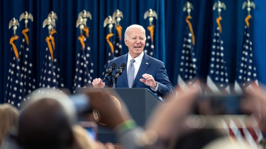 President Joe Biden speaks on his economic plan for the country at Abbots Creek Community Center on...