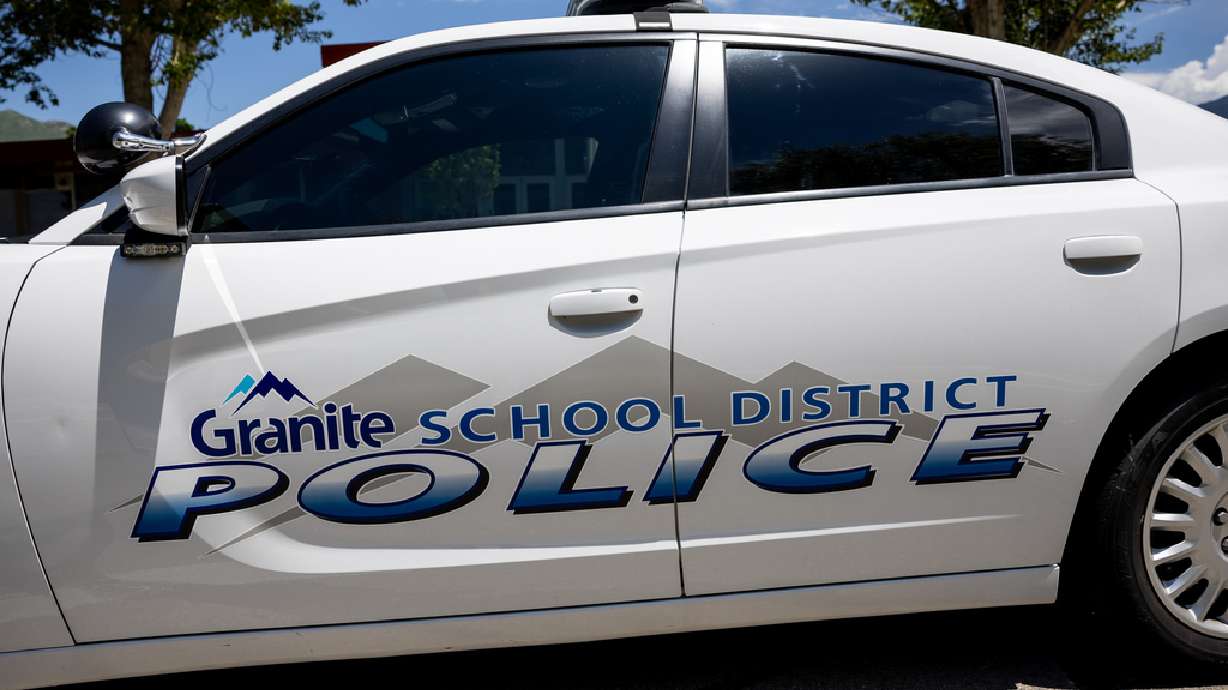 FILE - A Granite School District Police vehicle. West Valley police arrested a man on Friday who th...