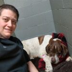 Mo with her vet after being treated at Millcreek Vet. (KSL TV)