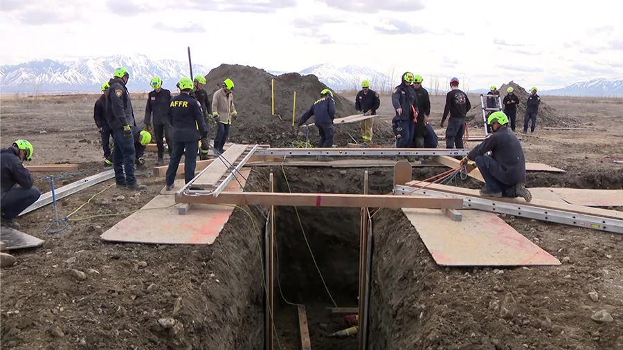 A trench used for training a team of firefighters to be a part of Utah County's Special Response Te...