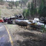 A tanker truck carrying fish was involved in an accident in northeast Oregon on March 29. (Oregon Department of Fish and Wildlife )