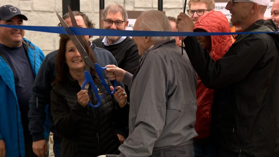 Layton Mayor Joy Petro joins in cutting the ribbon following Adams Canyon's renovations.
(Mike Ande...