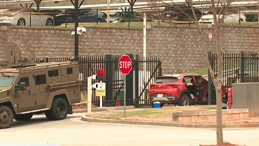 A suspect was arrested after ramming an entrance gate to the FBI’s Atlanta field office on April ...