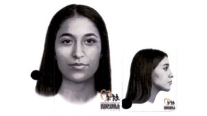 A composite image showing what authorities believe a missing woman looked like before her remains were found in Duchesne County, Utah, in 2001.
