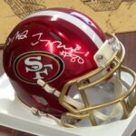 A signed 49ers helmet by Jerry Rice and Joe Montana. (Mike Anderson, KSL TV)