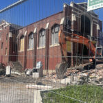 The 5th Ward meetinghouse was damaged on Easter Sunday before the demolition was haled. (Shelby Lofton, KSL TV)
