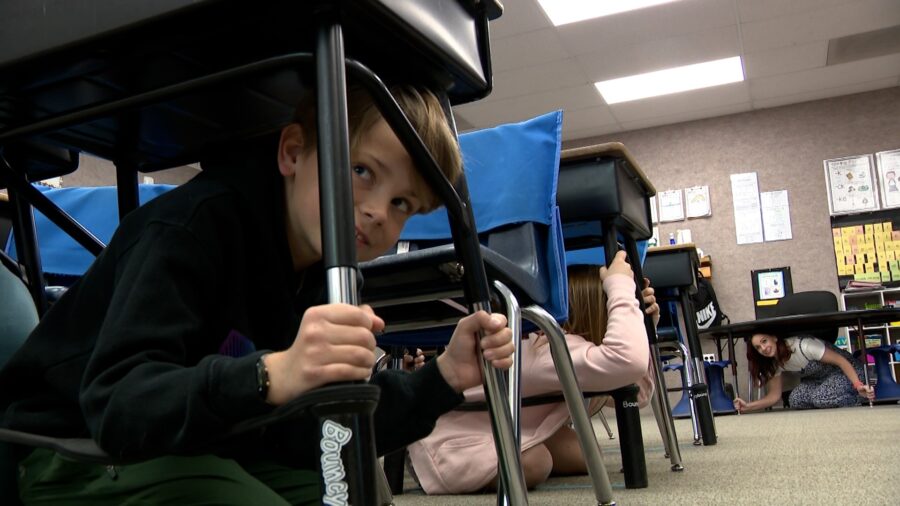 Canyon View Elementary's second graders during the Great Utah ShakeOut...