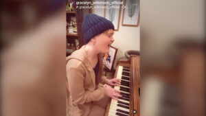 Gracelyn Wilkinson preforming one of her songs on Instagram.