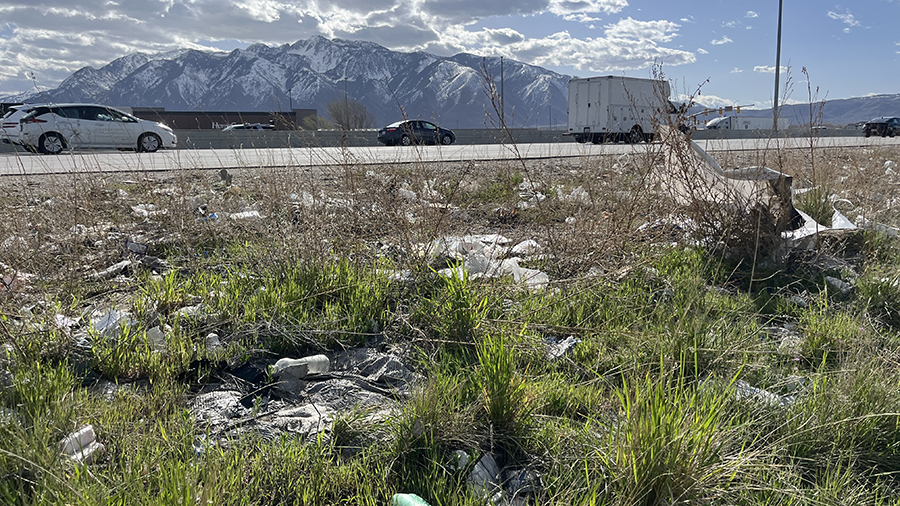Trash along a Utah highway...