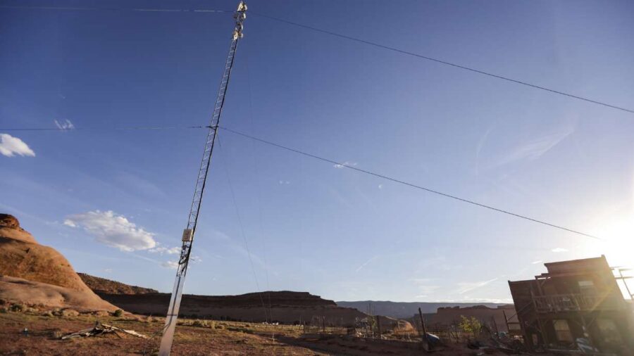 A signal pole that was built for students to access internet in Olijato-Monument Valley, San Juan C...