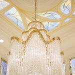 A chandelier in the celestial room of the Layton Utah Temple. The celestial room symbolizes a return to home in heaven. (The Church of Jesus Christ of Latter-day Saints) 