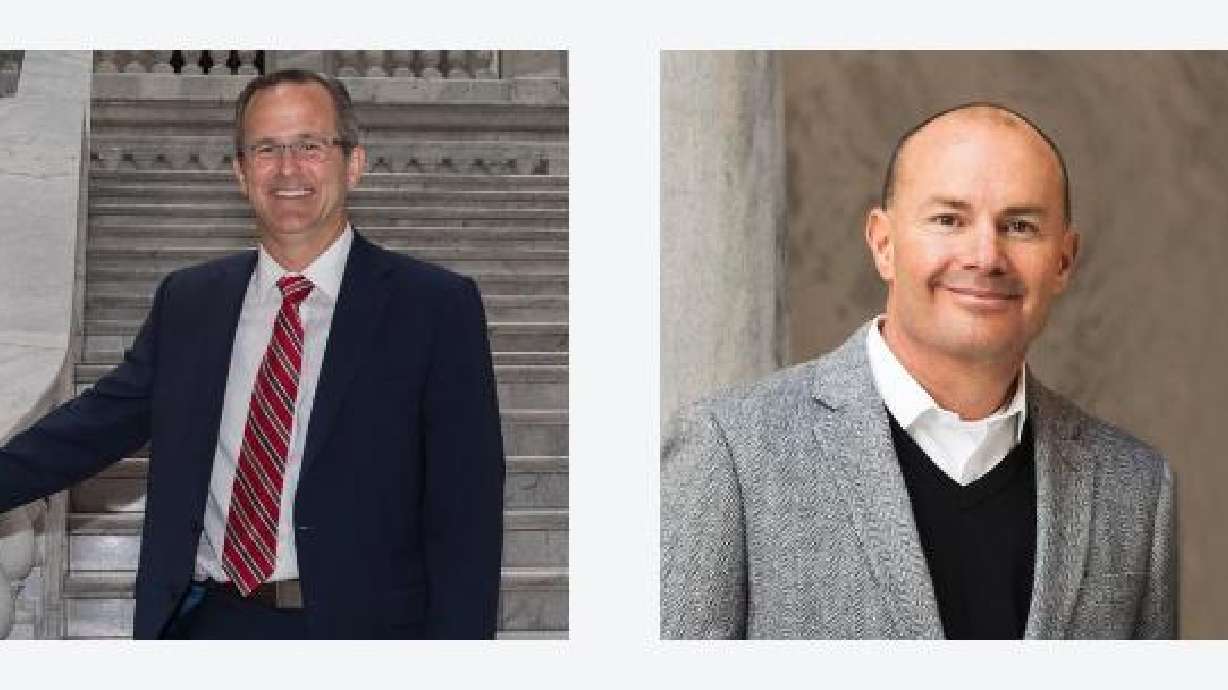 Colby Jenkins (left) was endorsed by Sen. Mike Lee, R-Utah, as a challenger to incumbent Rep. Celes...