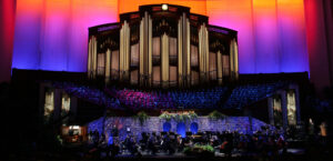Members of the Mormon Tabernacle Choir and the Orchestra at Temple Square rehearse before the 4,000th broadcast of the Music and the Spoken Word Sunday, April 30, 2006. The program originated in 1929 and is the world's longest continuous network broadcast. 