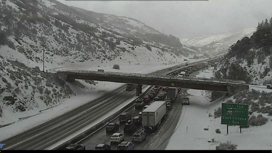 A Utah Department of Transportation camera shows traffic going eastbound in Parleys Canyon. (UDOT)...