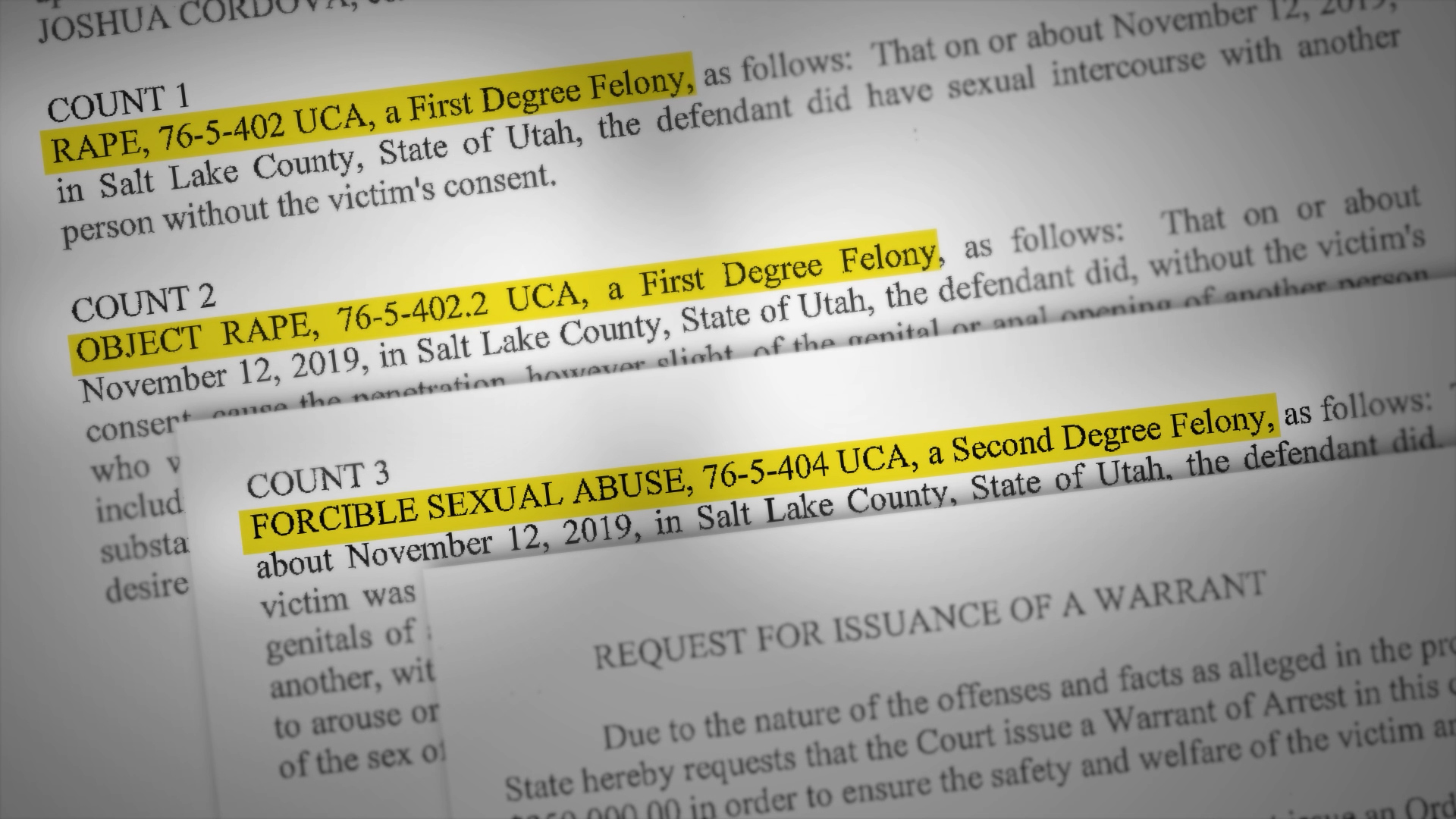 Prosecutors filed felony charges in a Salt Lake City rape case from 2019, but later reduced them to...