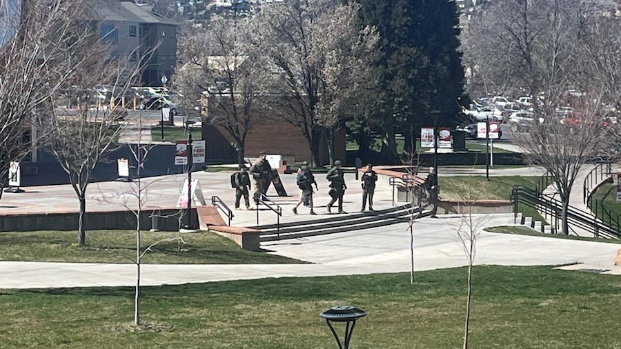 Law enforcement on the campus of Southern Utah University on April 11, 2024. (Photo courtesy: Jacob...