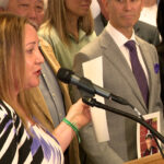 Lori Alhadeff showing support for the new law passing. (KSL TV)