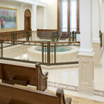 Baptistry in the Taylorsville Utah Temple. (Intellectual Reserve)

