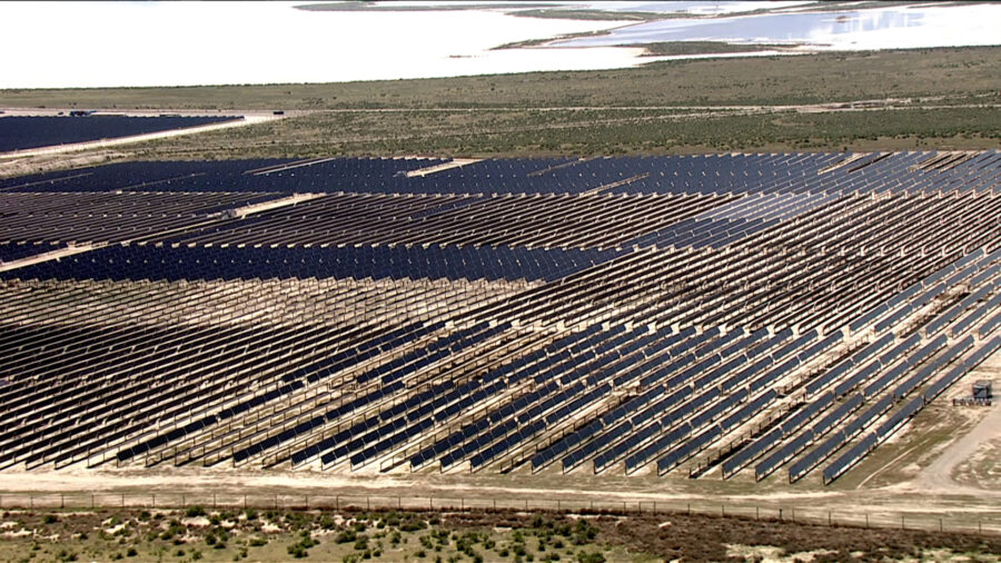 An aerial view of the Elektron Solar Project nearby Grantsville, Utah....