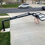(Courtesy: Marie Woodin) Bent basketball hoop in Saratoga Springs