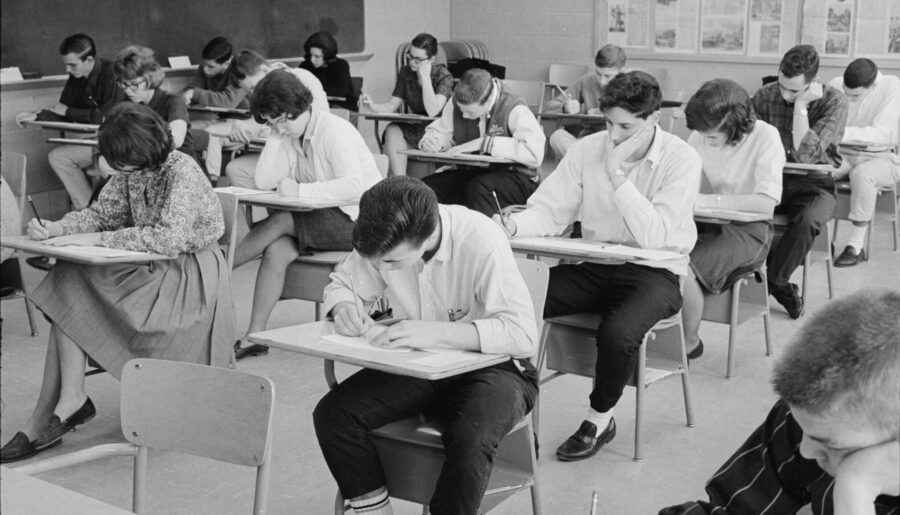 High school students taking College boards exams in 1964. (Warren K. Leffler, US News & World Repor...
