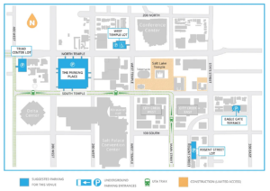 A map provided of parking areas available to attendees