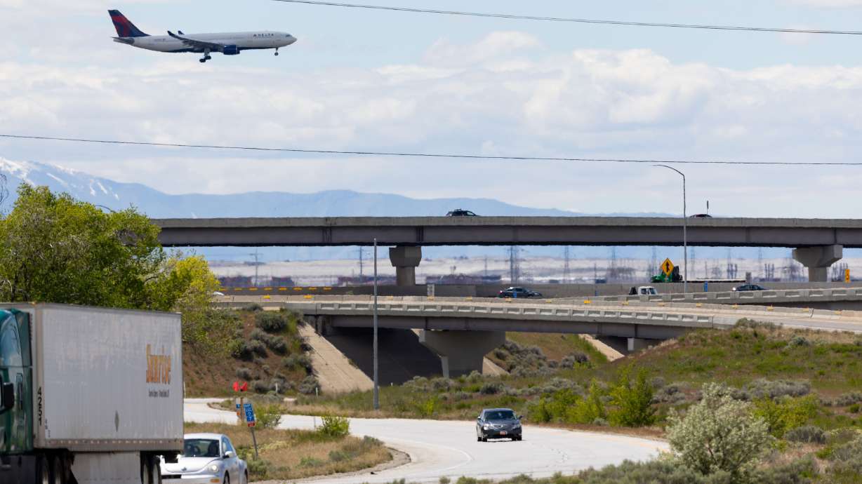 Freeway ramps are pictured at the crossing of I-215 and I-80 in Salt Lake City on Wednesday. Three ...