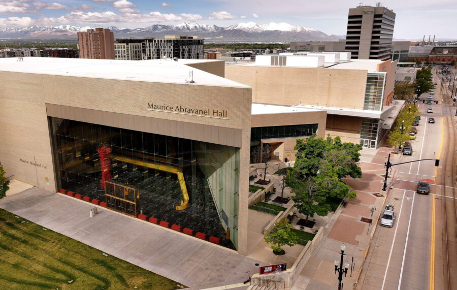 overhead shot of Abravanel Hall in Salt Lake City...