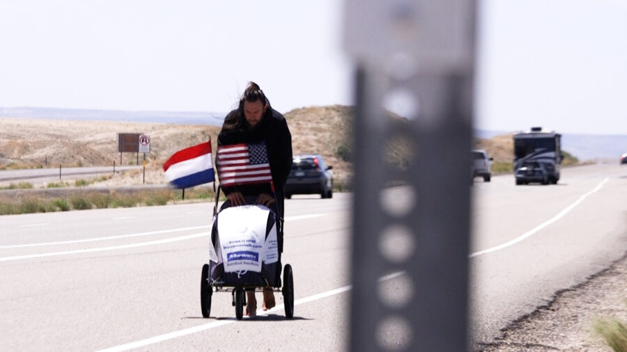 Anton Nootenboom, "The Barefoot Dutchman", walks across the country to bring awareness to men's men...