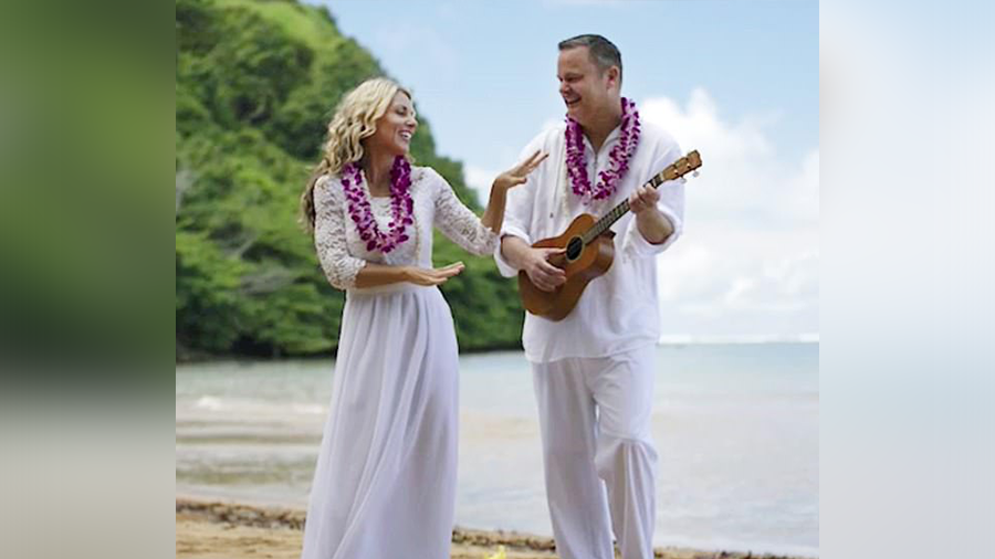 Lori Vallow Daybell and Chad Daybell celebrating their wedding. They were married in Hawaii on Nov....