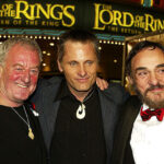 LOS ANGELES - DECEMBER 3:  Actors (from left to right) Bernard Hill, John Rhys-Davies and Viggo Mortensen pose at the premiere of "The Lord of the Rings: The Return of the King" held on December 3, 2003 at the Village Theater, in Los Angeles, California. (Photo by Kevin Winter/Getty Images)