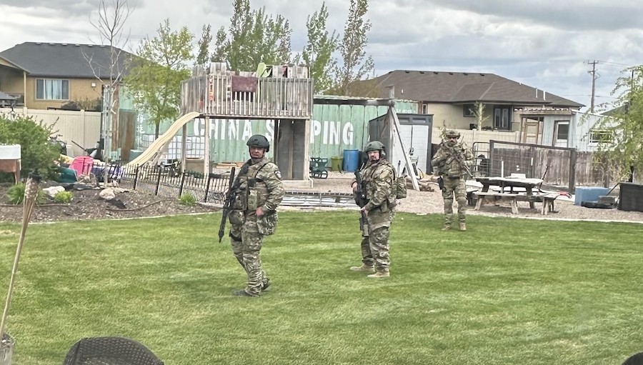SWAT officers are seen searching for Michael Jayne in Mona, Utah, on May 5, 2024. (Photo courtesy: ...