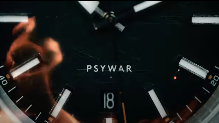 A watch with "psywar" as its brand...
