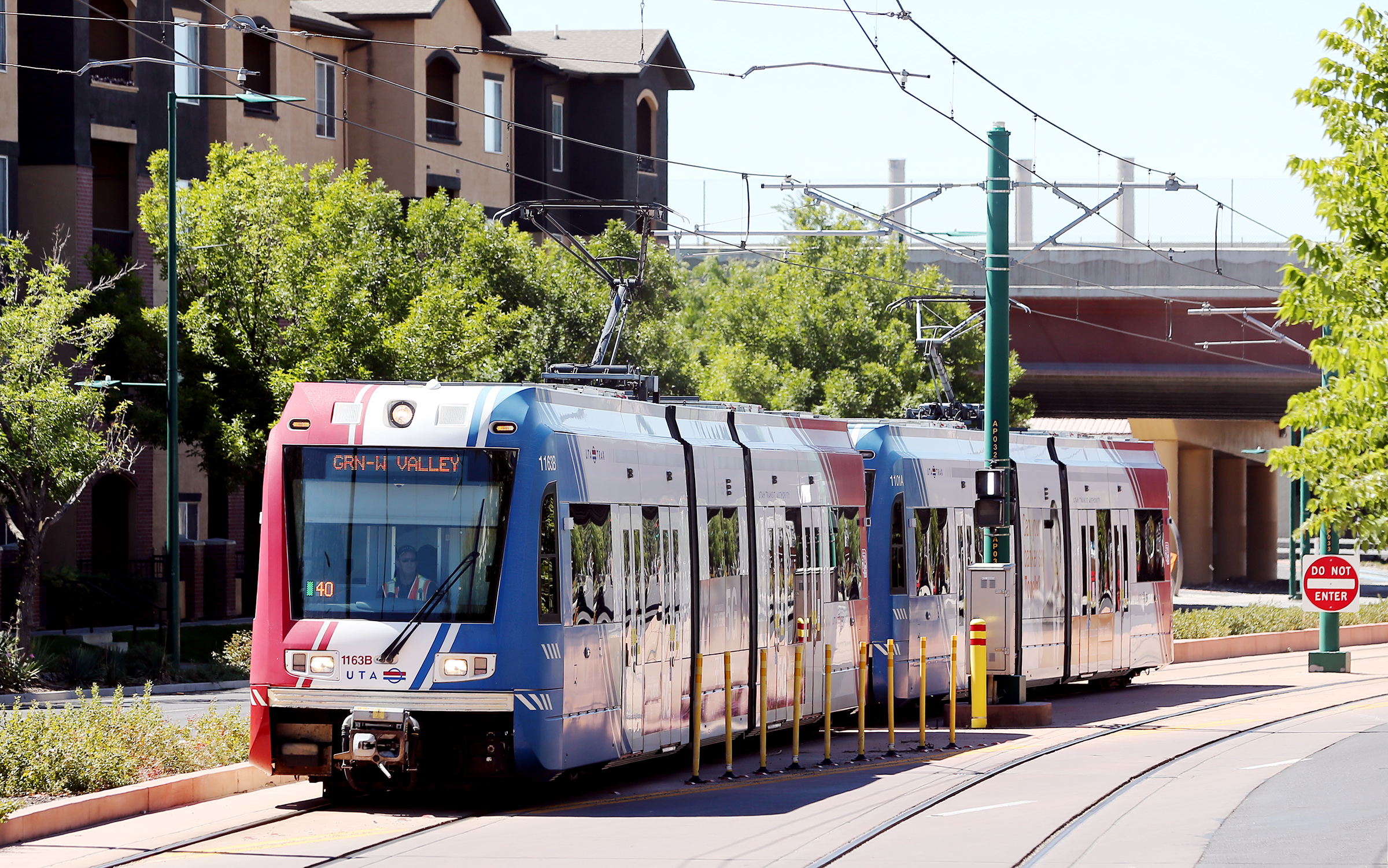 FILE: A TRAX light-rail train moves into Salt Lake City on Tuesday, Sept. 1, 2020. (Scott G Wintert...