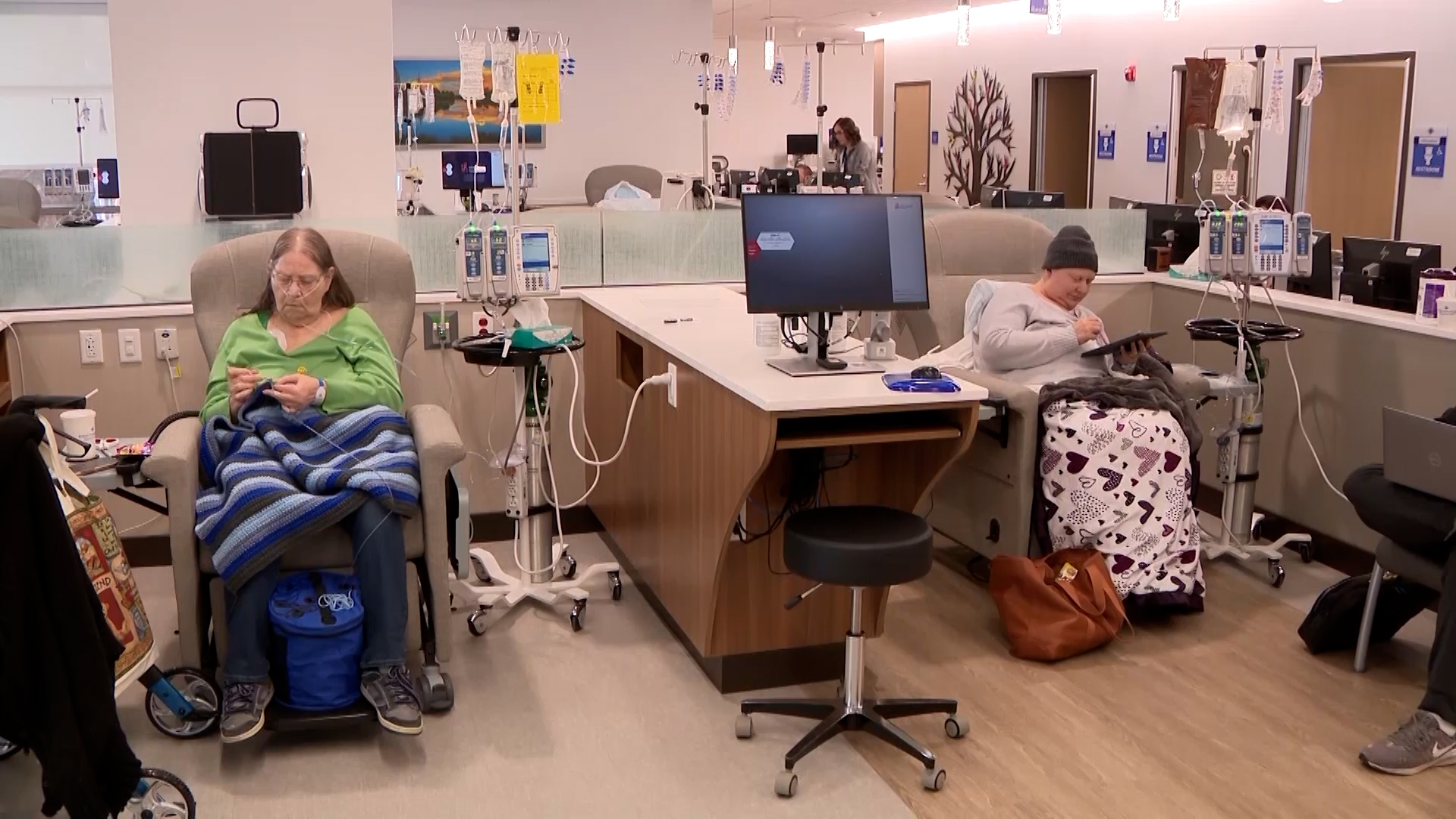 Patients receiving cancer treatments at the new Intermountain McKay-Dee Hospital cancer center.