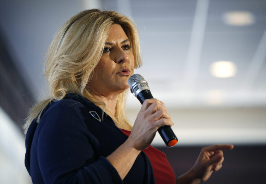 FILE - Michele Fiore participates in a debate in Henderson, Nev., April 26, 2016. Fiore, a former N...