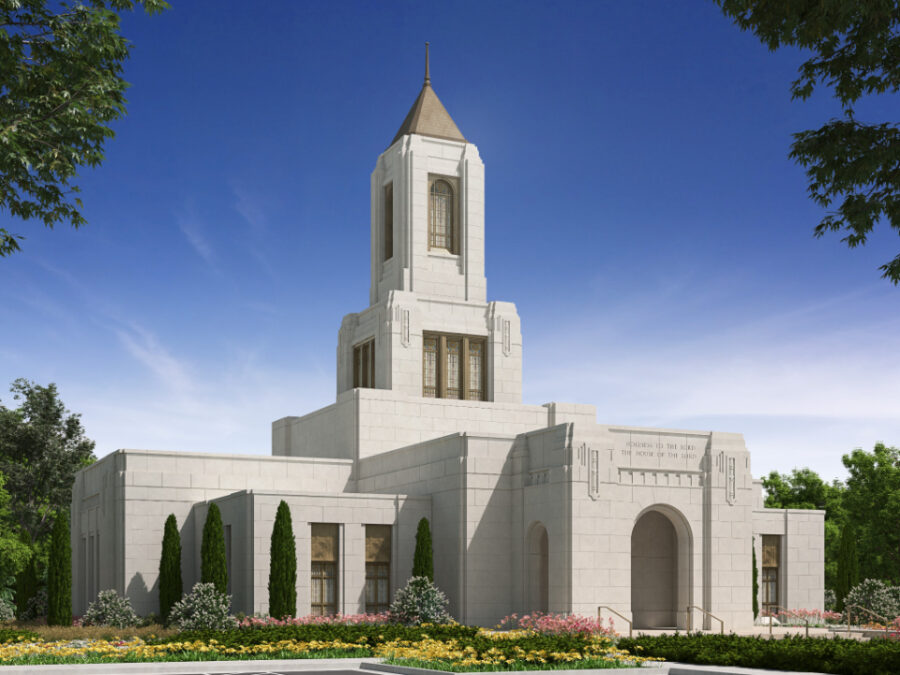 An artist's rendering of the Wichita Kansas Temple. The groundbreaking ceremony will be held Sept. ...