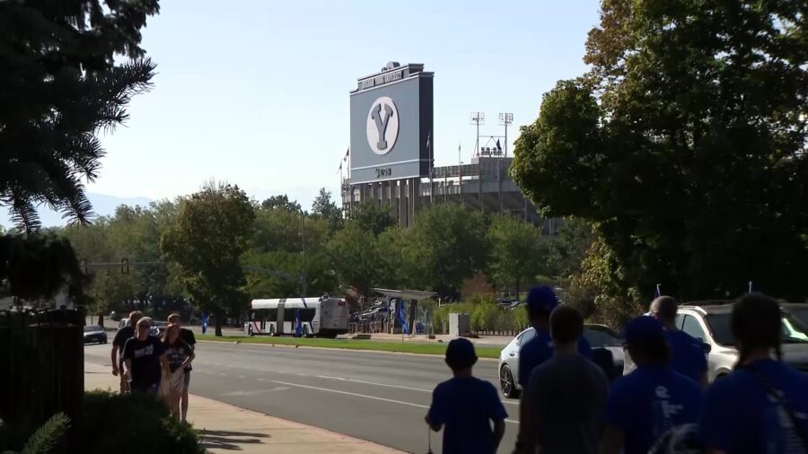 Thousands of BYU fans return for home opener marking 100 years of football