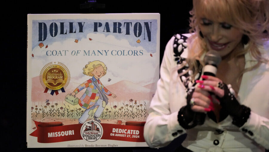 Dolly Parton addresses attendees at an event celebrating the Missouri statewide expansion of Dolly ...