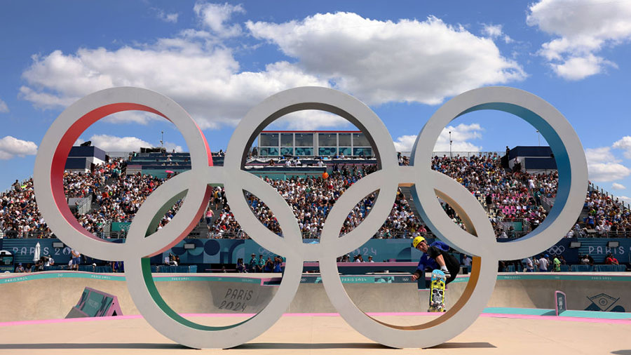 The Place de la Concorde is a temporary home for “playground sports” during the Summer Games