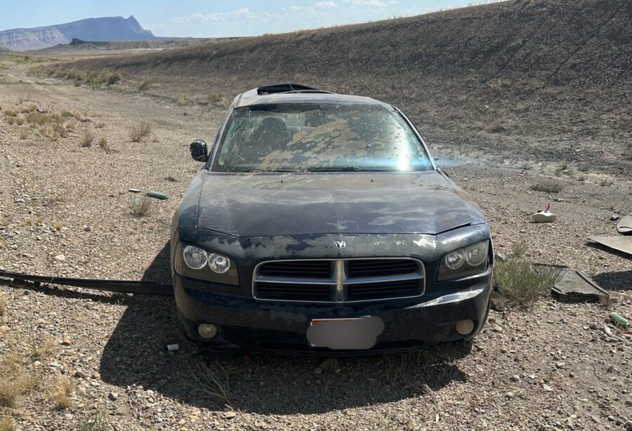 The driver of the Dodge Charger died after fleeing police and losing control of his car. (Utah High...