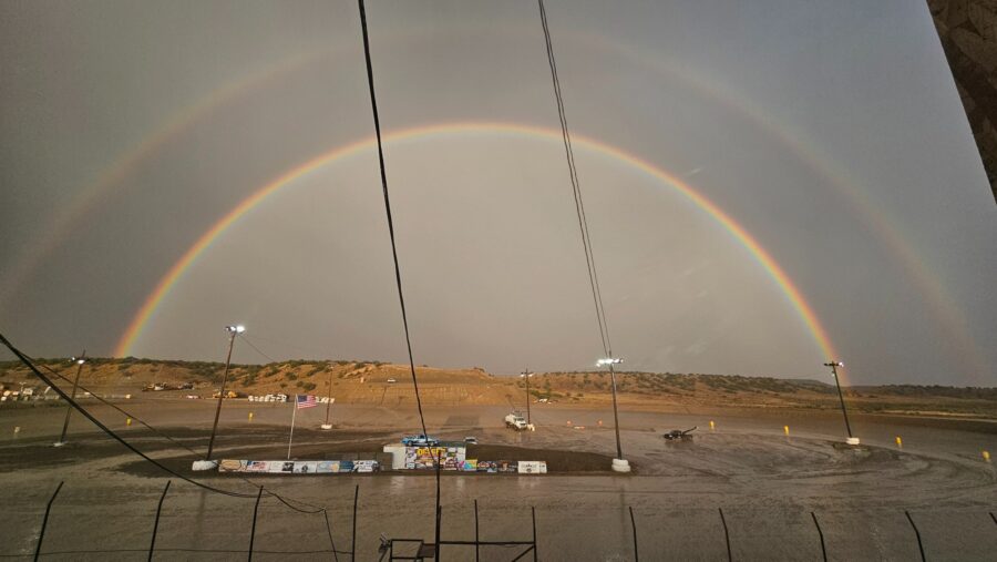 FILE - Rainbow at Desert Thunder Raceway in Price, Aug 23 2024 (KSL TV)...