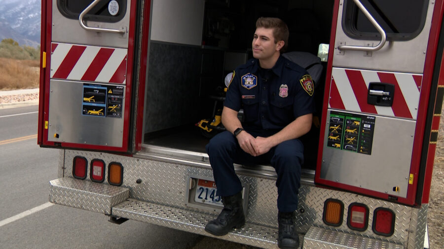 Caleb Asbell, an EMT and firefighter in Provo, wants to buy a house in the city where he works, pic...