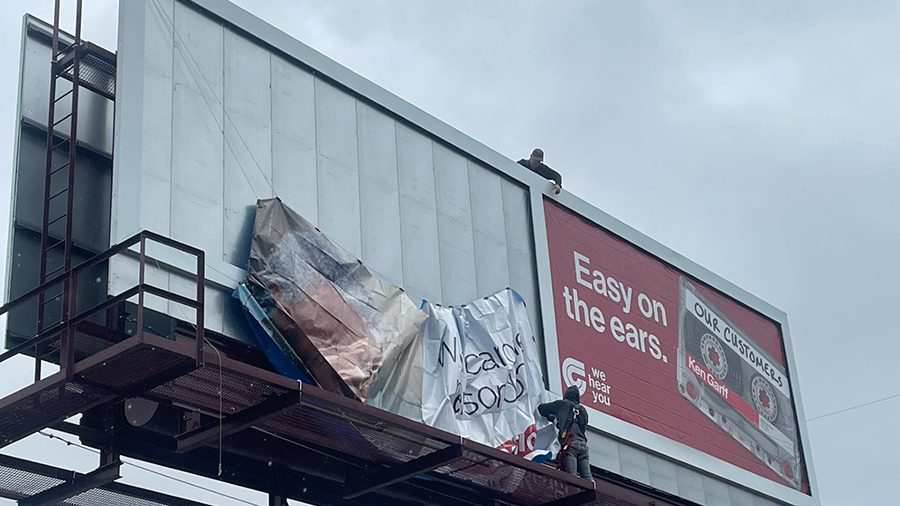 The new billboard at the 7-Eleven parking lot on 2300 East and Fort Union Boulevard that's upsettin...