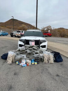 A picture released by the Highway Patrol showcasing the yield from a recent drug bust. (Utah Highway Patrol)