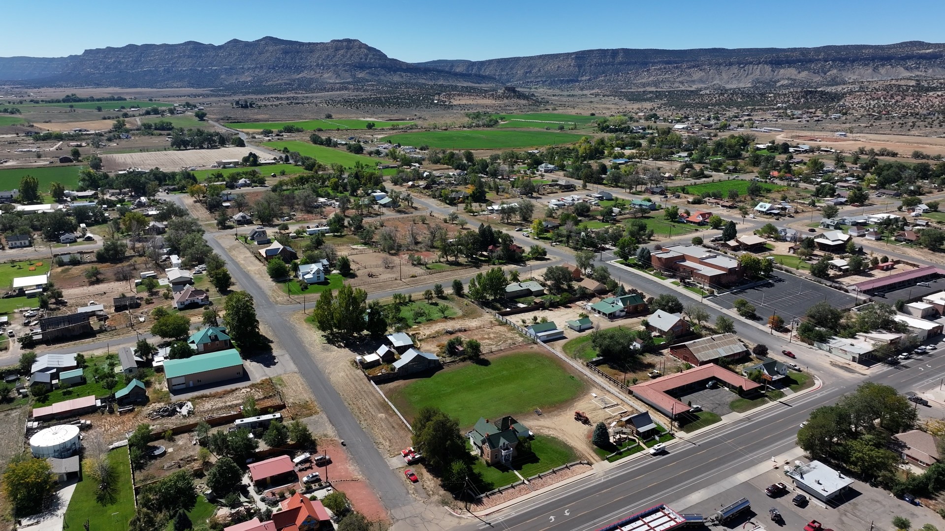 A drone view of Escalante, Utah in October 2024....