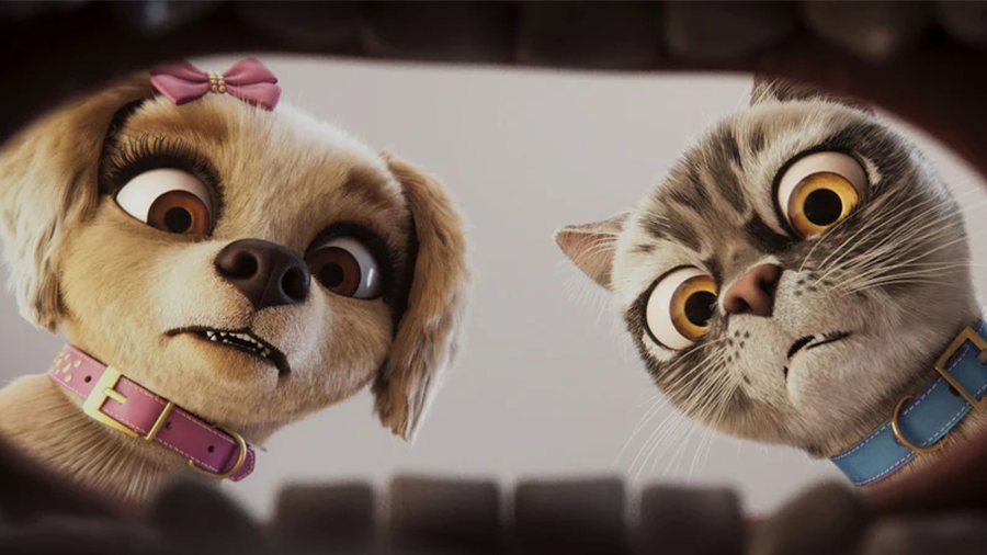 A photo of the main characters in the animated film "Gracie and Pedro: Pets to the Rescue." (Motion...