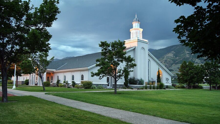 A meetinghouse of The Church of Jesus Christ of Latter-day Saints. A recent survey found members of...