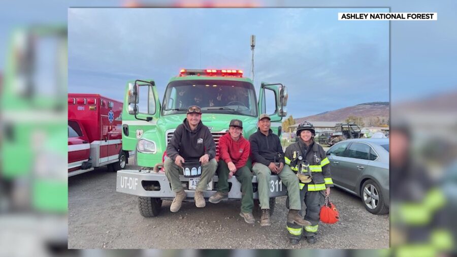 Locals near Yellow Lake attended a trick-or-treating event with firefighters who were assigned to t...